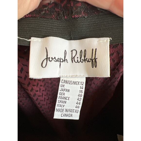 Joseph Ribkoff size 12 maroon & black patterned pull on pants - Picture 3 of 4